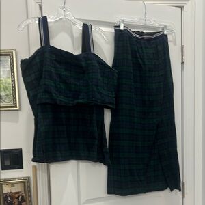 Plaid Two-Piece Set in Green and Black